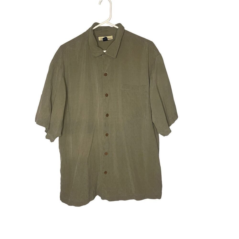 Tommy Bahama Silk Jacquard Hawaiian Men's Button Front Short Sleeve Shirt Size X